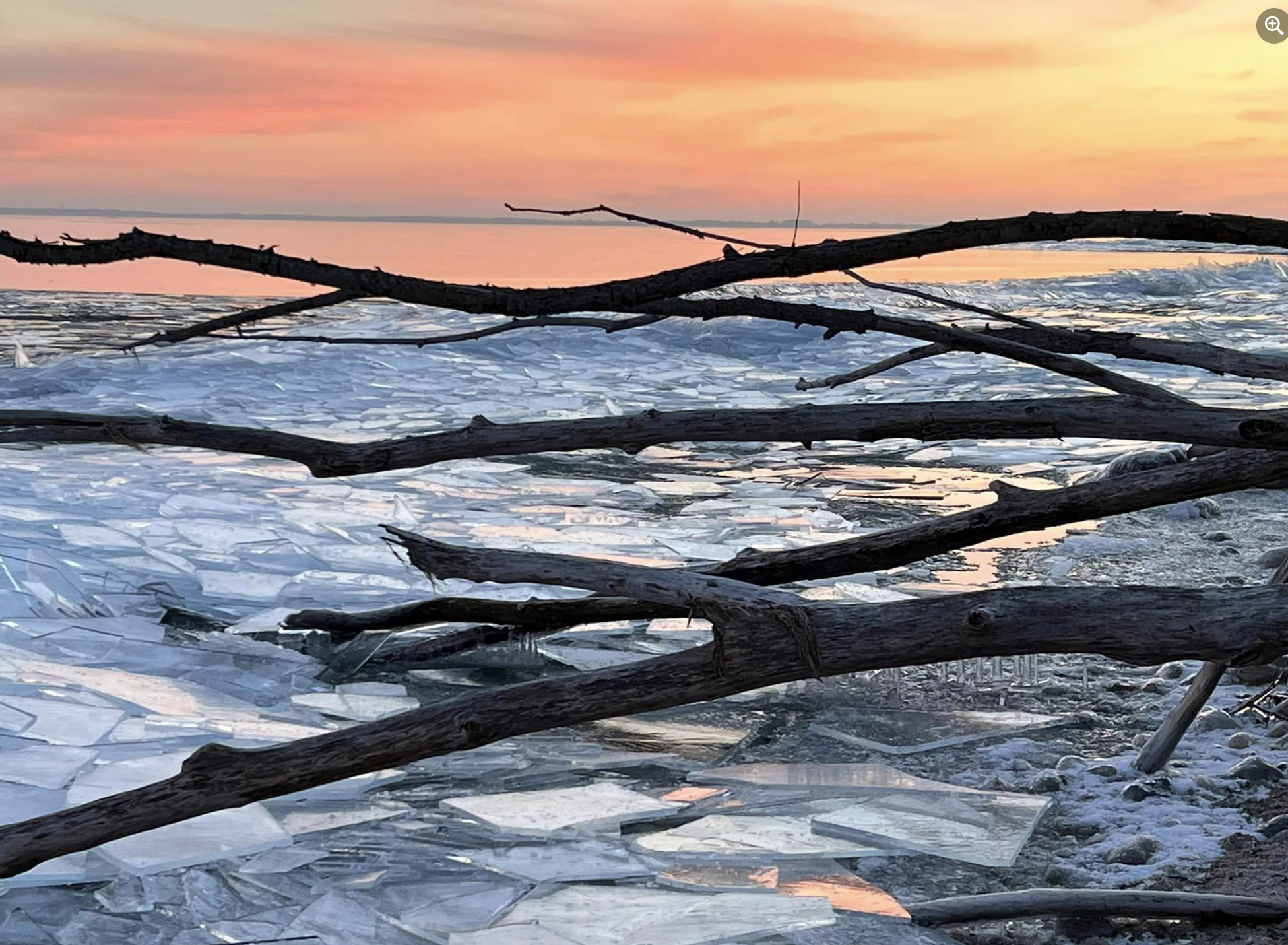 Window pane ice on Lake Erie Window pane ice on Lake Erie